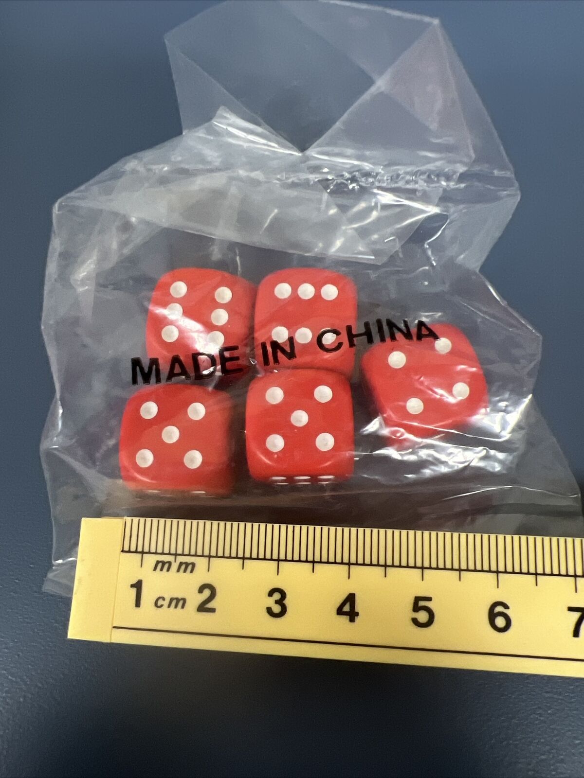 SET OF 5 DICE Rounded Red New Math Manipulatives Homeschool Operations