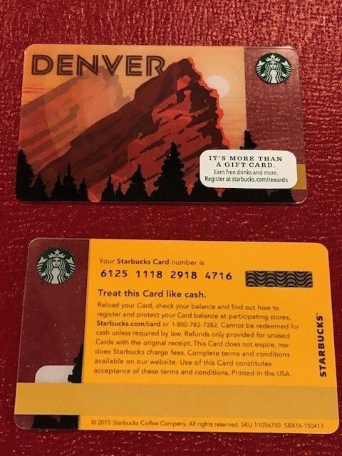 Starbucks Card 2016 Denver Colorado- Rocky Mountains - NEW Unused RARE