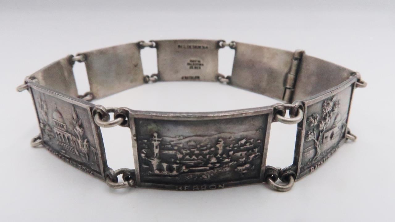 Rare VTG Jerusalem Holy Land Sterling Silver Souvenir Made in Palestine Bracelet