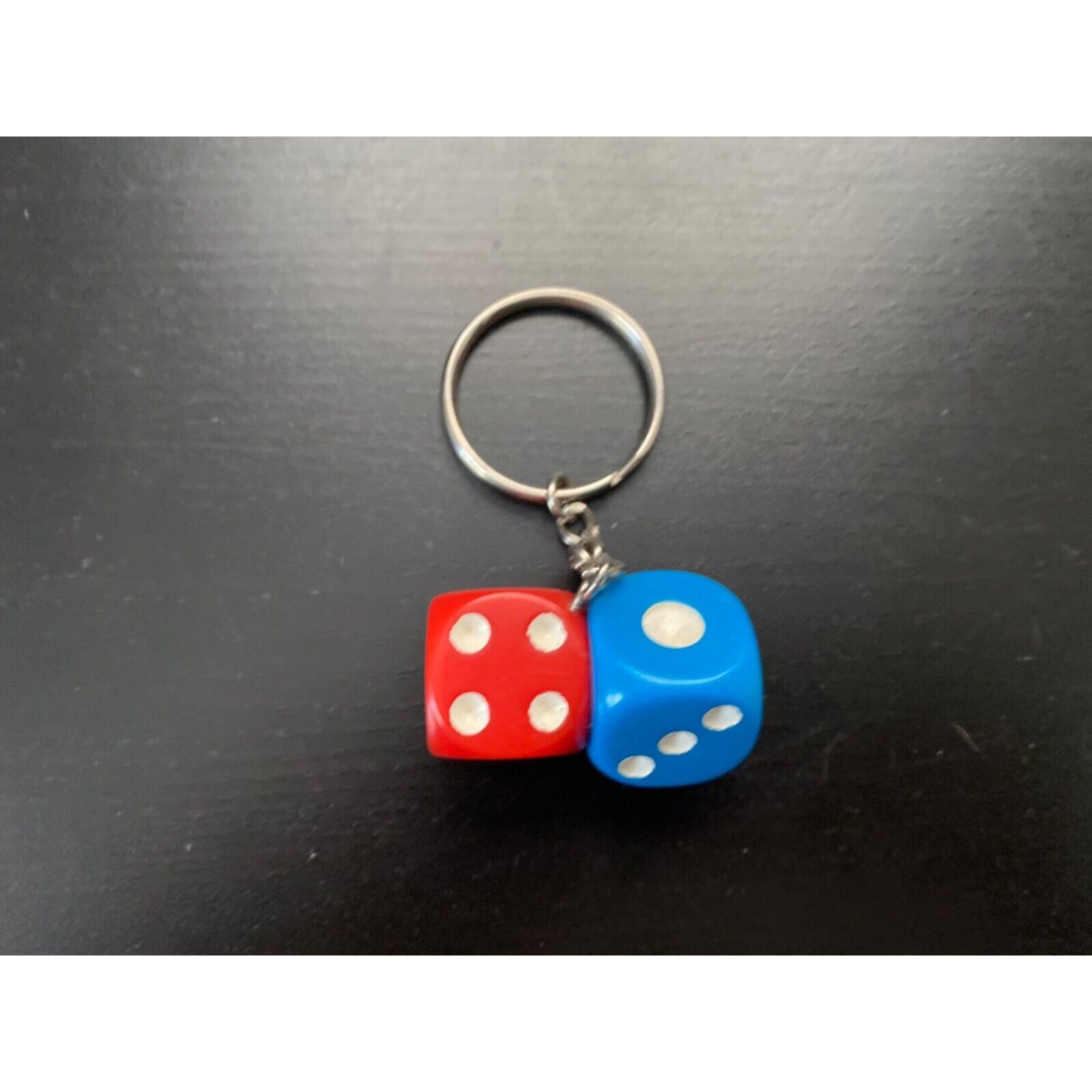 Vintage Domino\'s Pizza Red Blue Dice Keychain Keyring