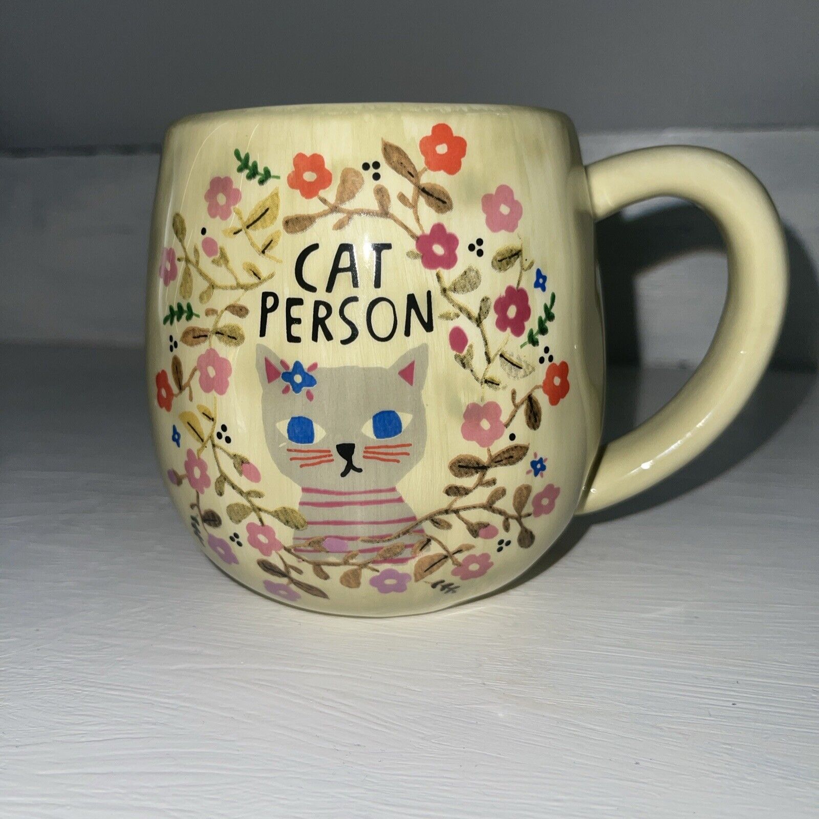 Coffee Mug Cat Person Tea Cocoa Natural Life Brand Animal Lover Gift Ceramic