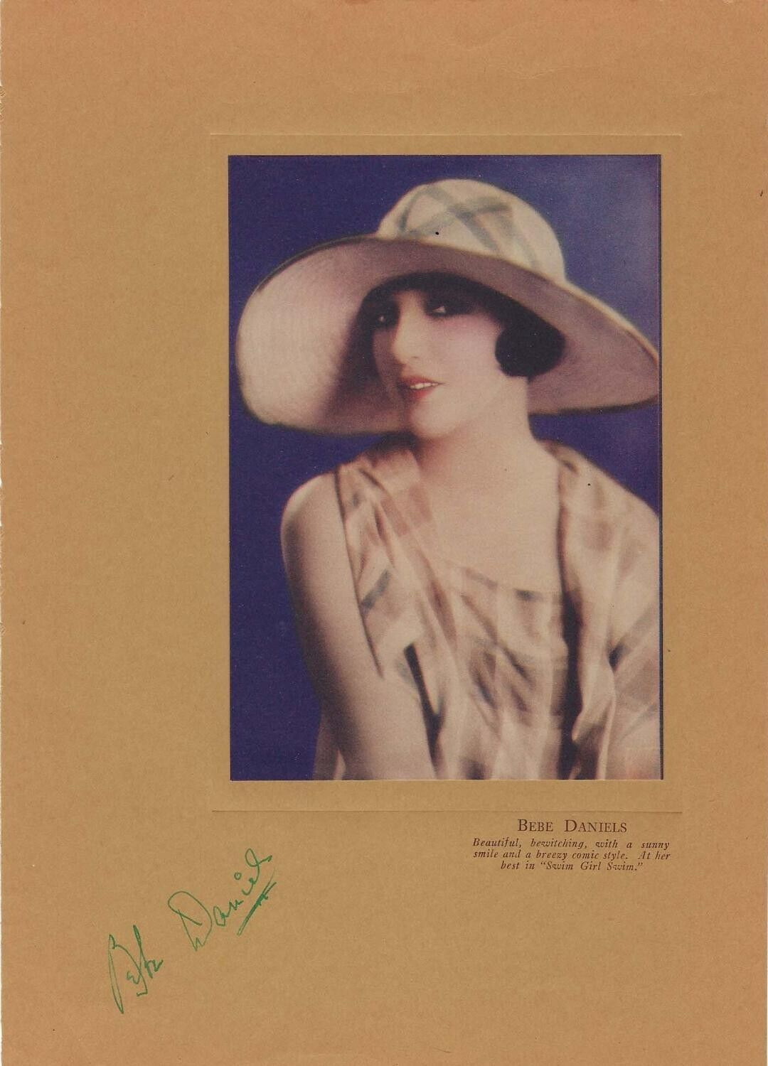 Lovely Silent Comedy Actress BEBE DANIELS Signed Photo - HAROLD LLOYD Co-Star