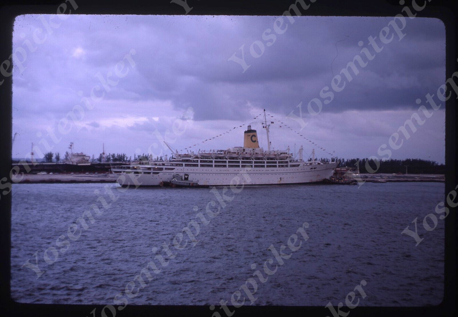 Sl84 Original Slide 1968 Passenger ship tugboat 711a