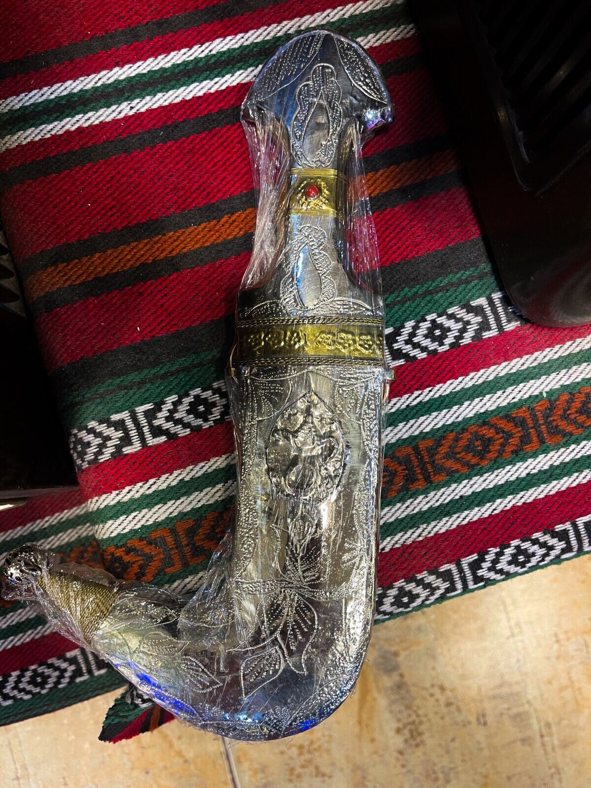Royal Omani Antique Silver Brass Dagger Knife - Exquisite Jambiya Design - Rare