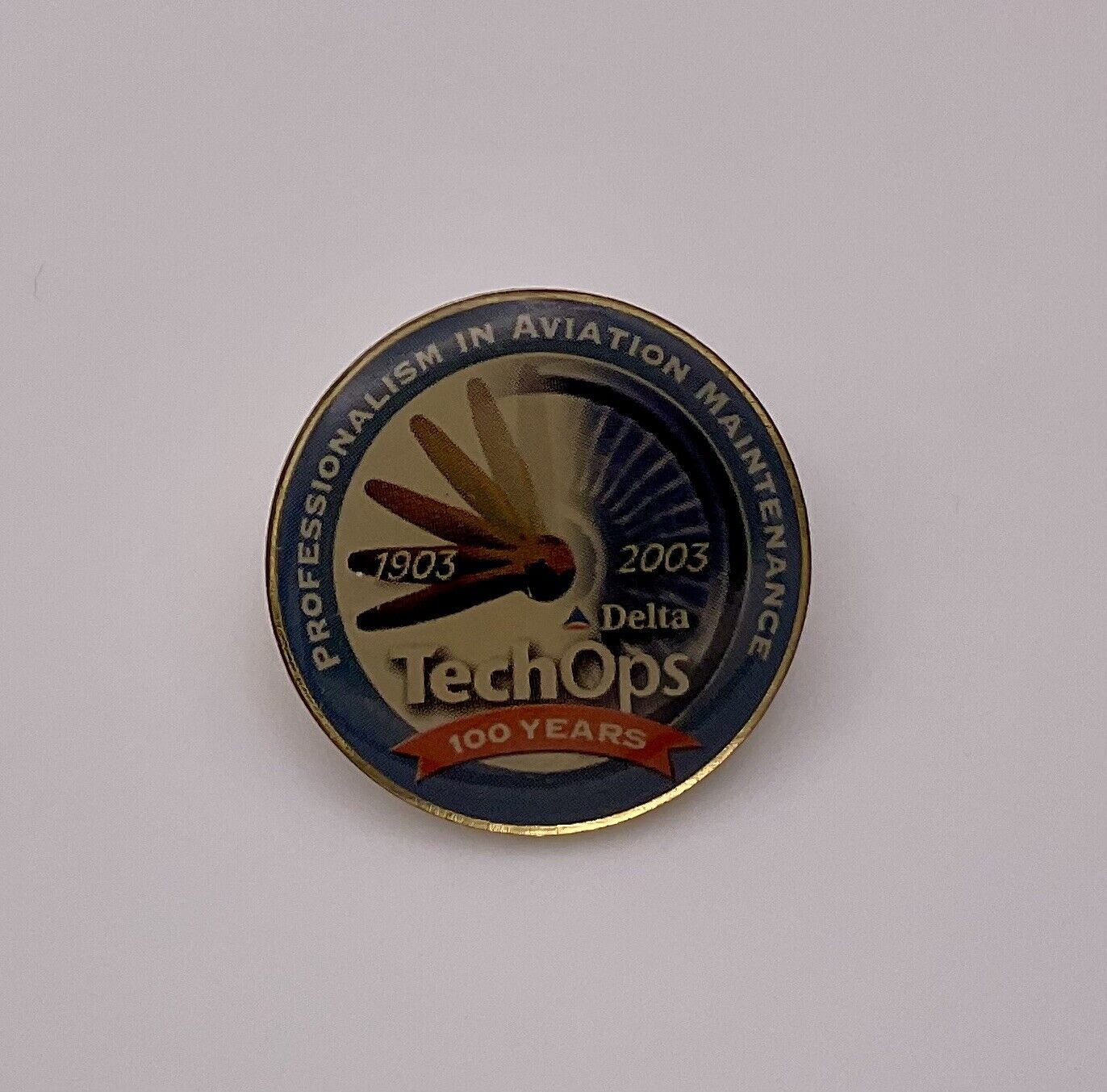 Delta Air Lines 2003 Tech Ops 100 Years Pin