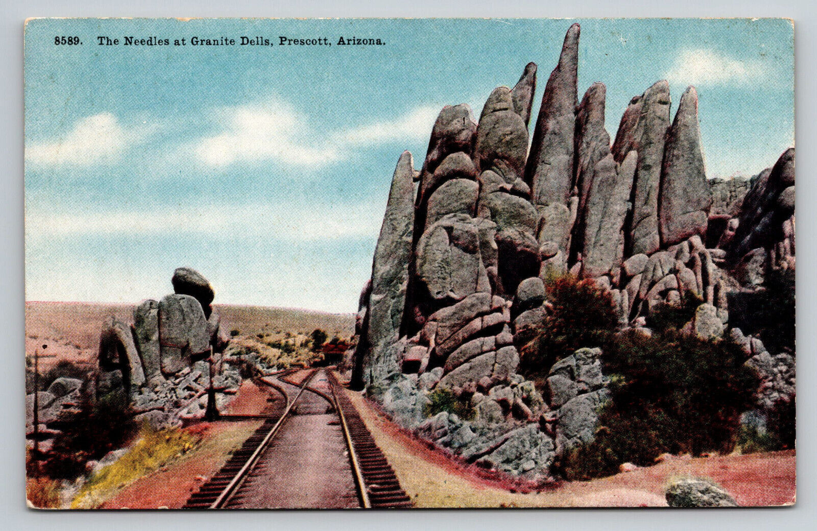 Prescott Arizona Granite Dells The Needles Railroad AZ Postcard