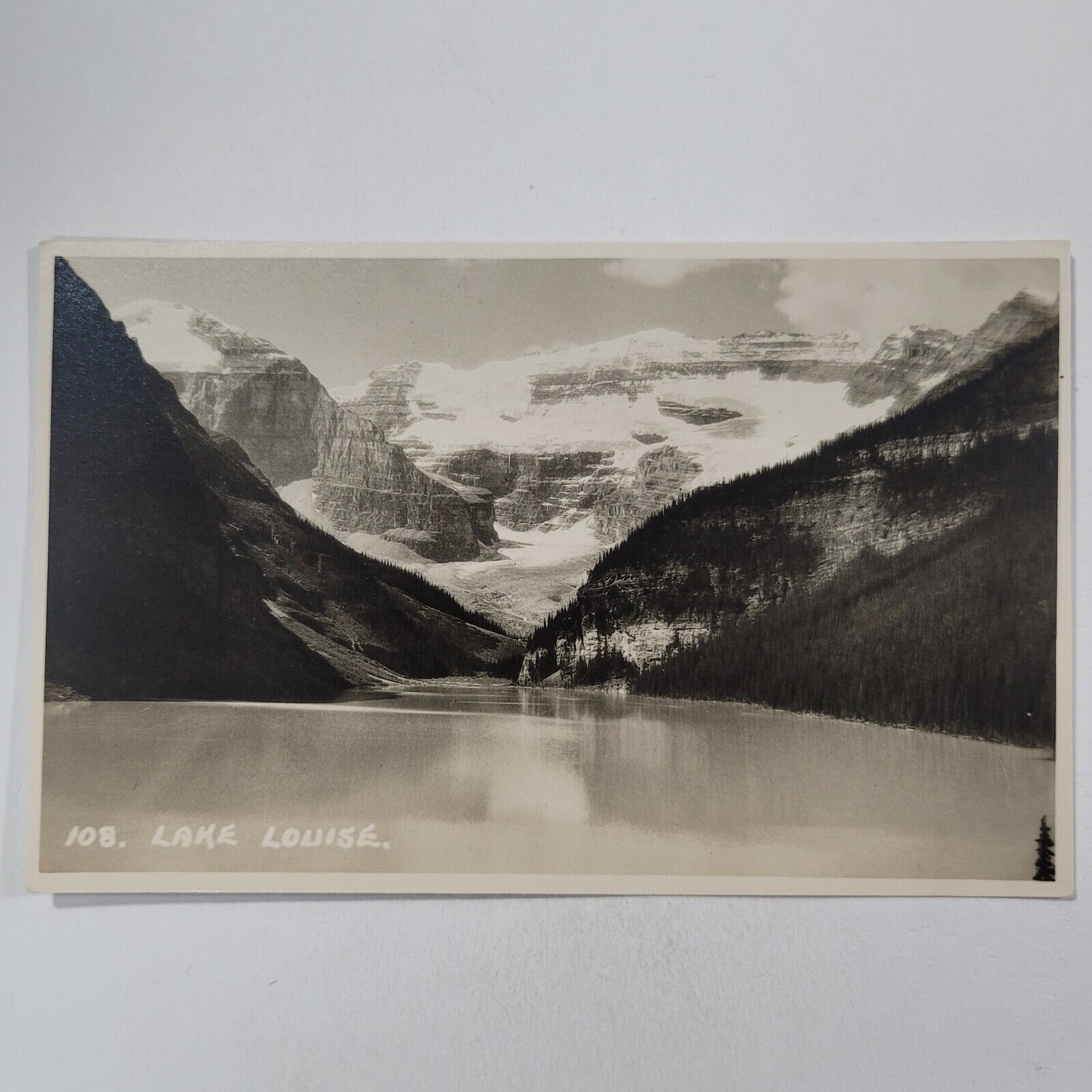RPPC Lake Louise Alberta Canada Victoria Glacier Postcard Photograph Scene