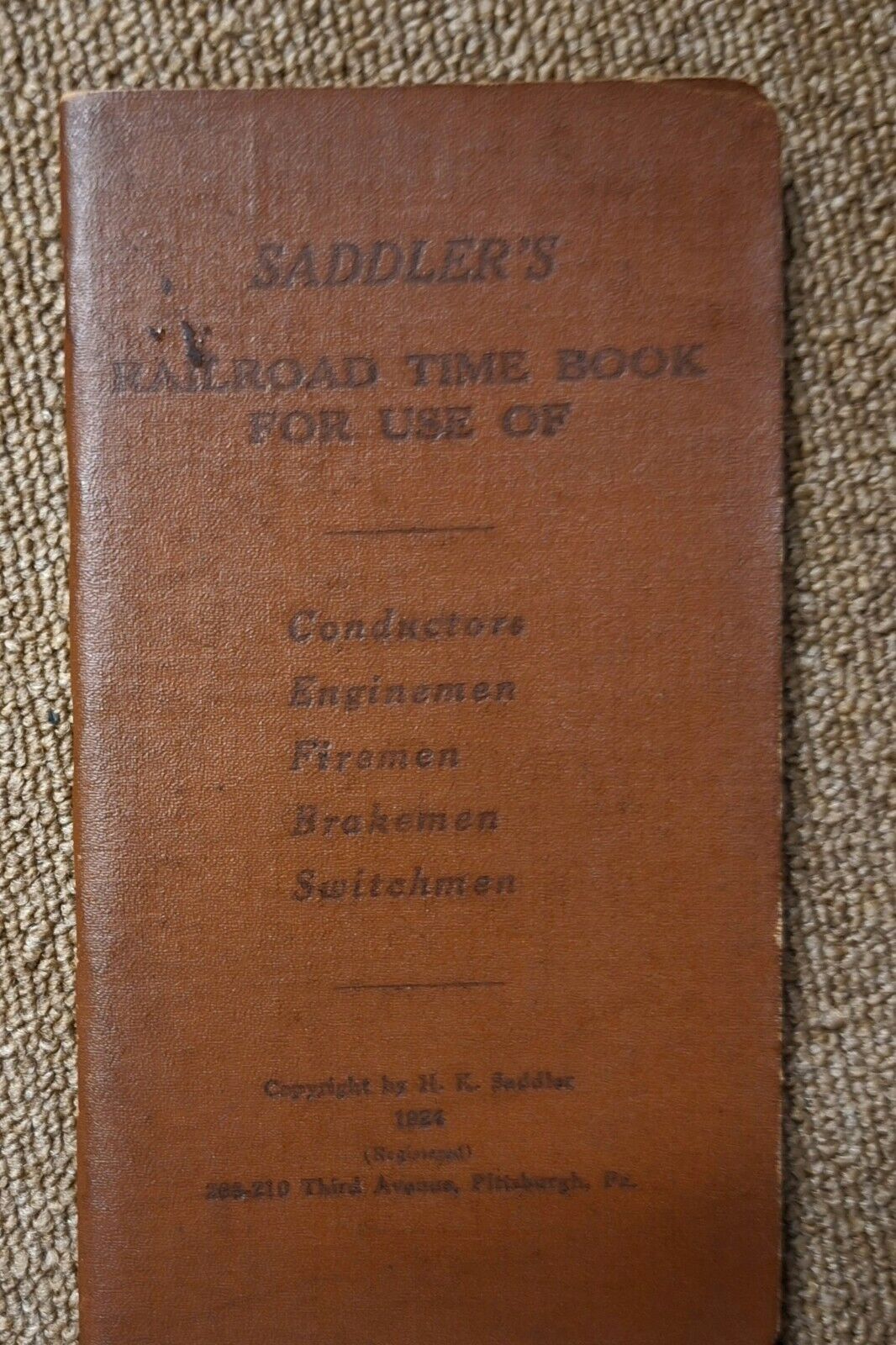1924 Saddlers Railroad Time Book