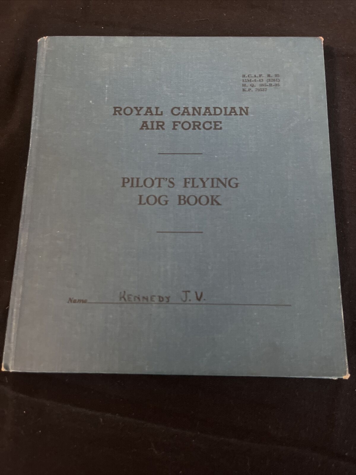 Vintage 1954 Royal Canadian Air Force Pilots Flying Log Book