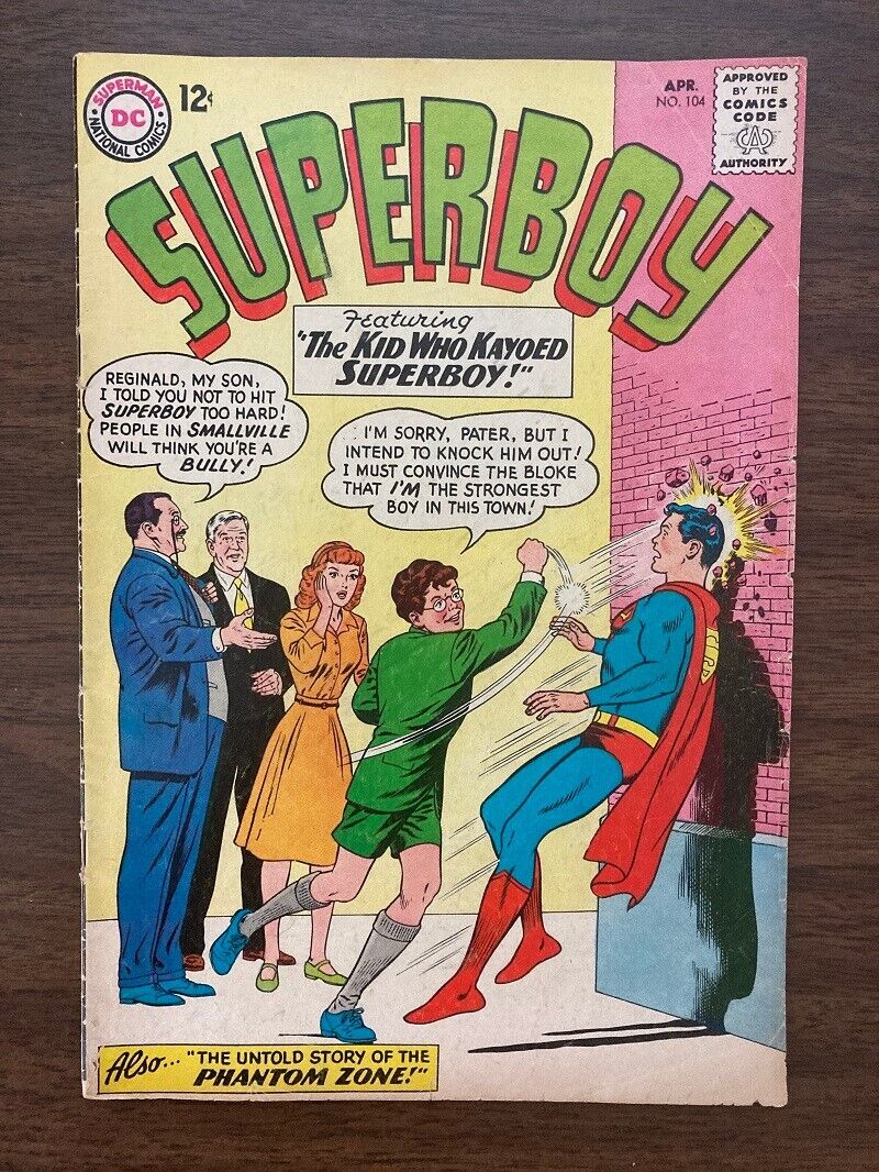 Superboy #104 1963 DC Comics Origin of Phantom Zone 5.5 MID GRADE KEY