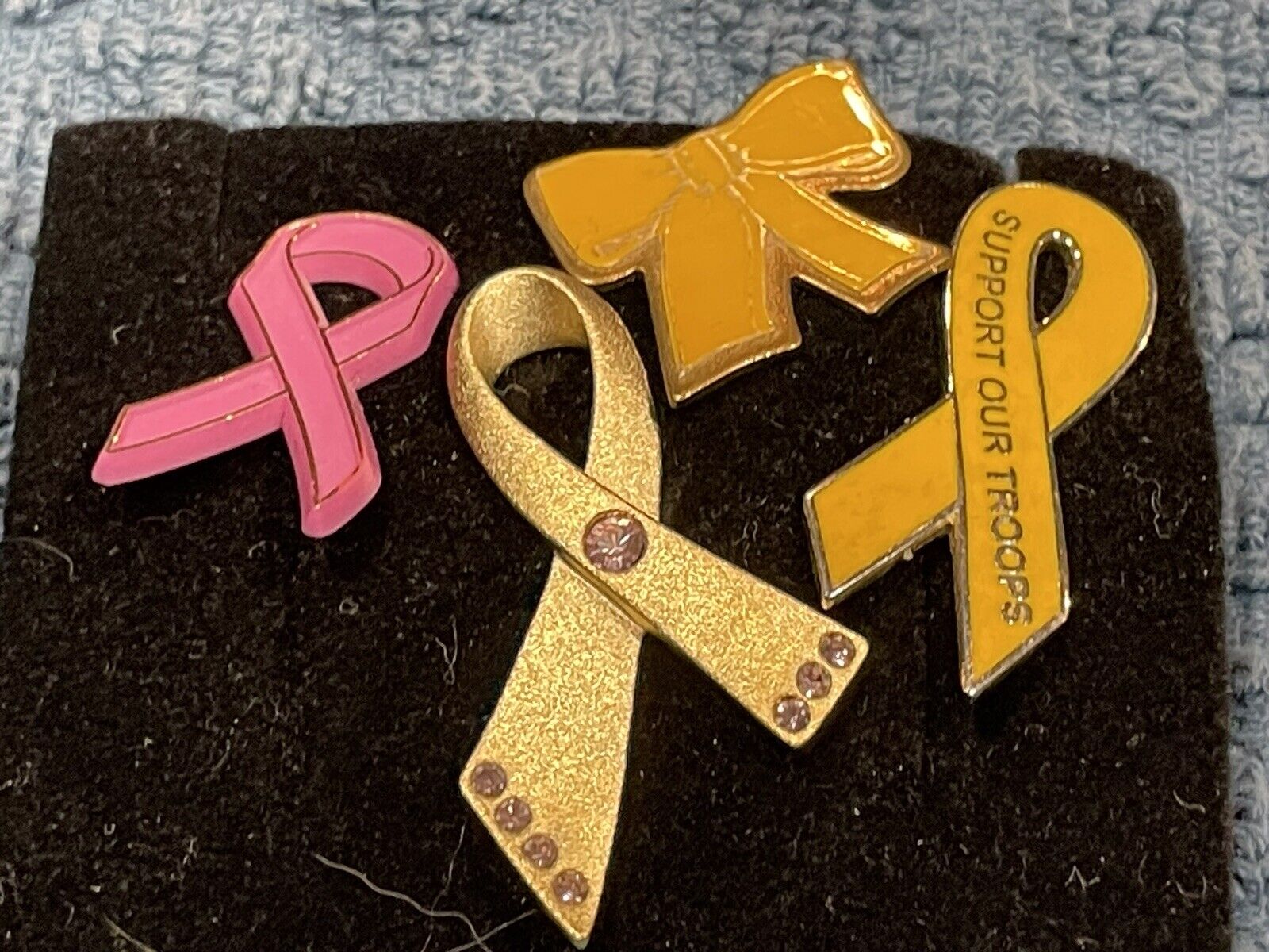 “NO CAUSE TOO SMALL”…4 Pinbacks…Cancer & Troops..AVON