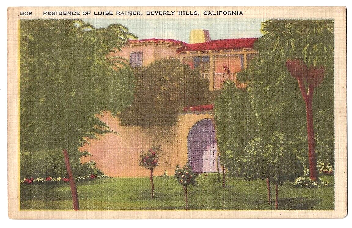 Beverly Hills California c1940's Luise Rainer  Home, Hollywood movie actress
