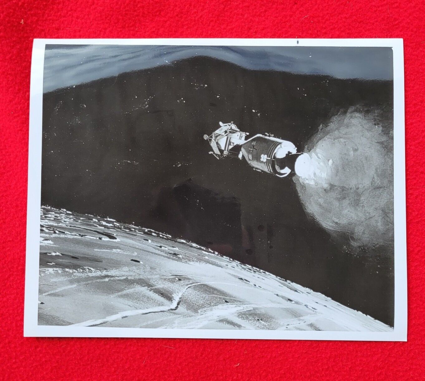 1967 ORIGINAL NASA Apollo Artist Rendering Moon 66-H-1462 Type 1 Press Photo 