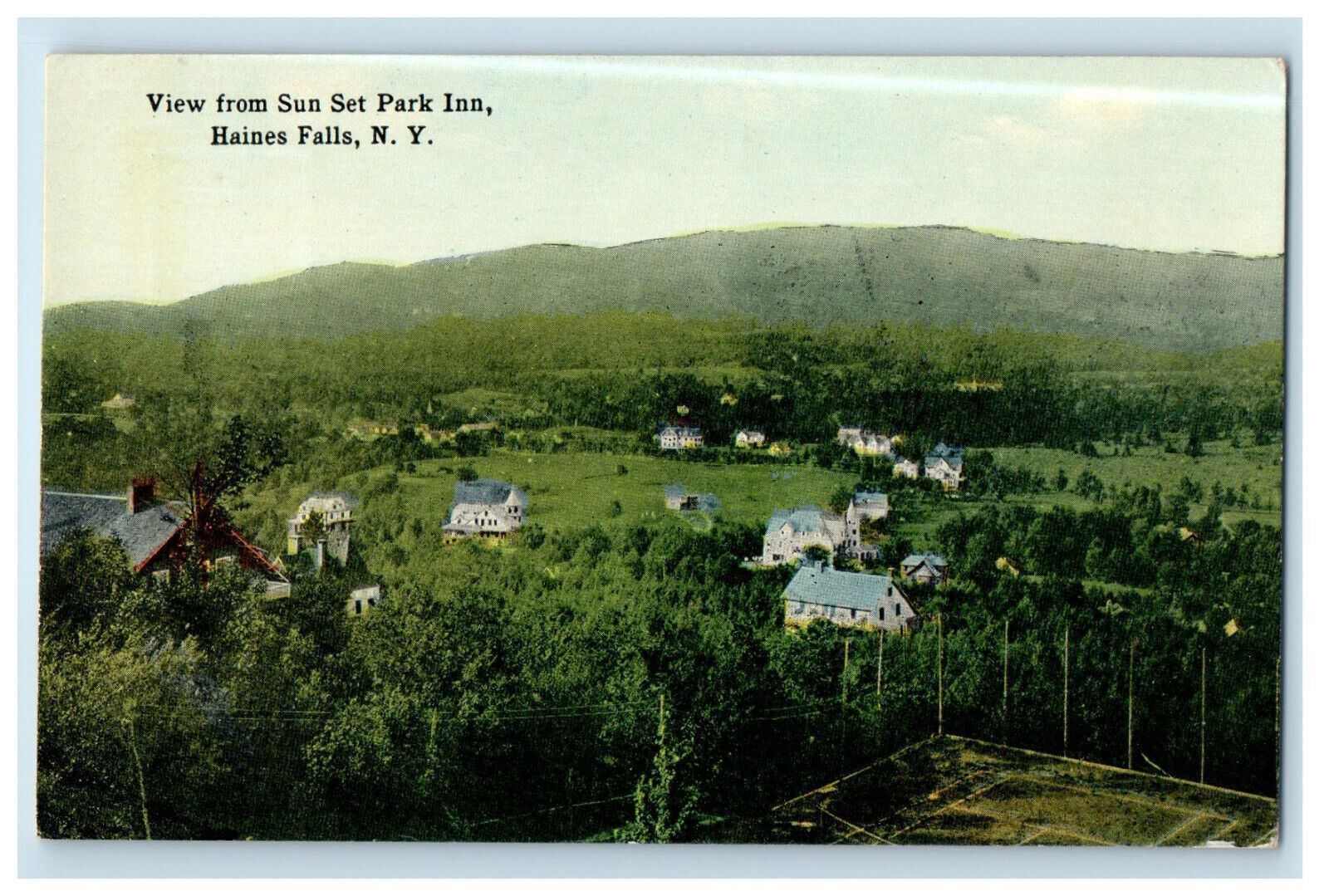 c1910 View from Sun Set Park Inn Haines Falls New York NY Vintage Postcard