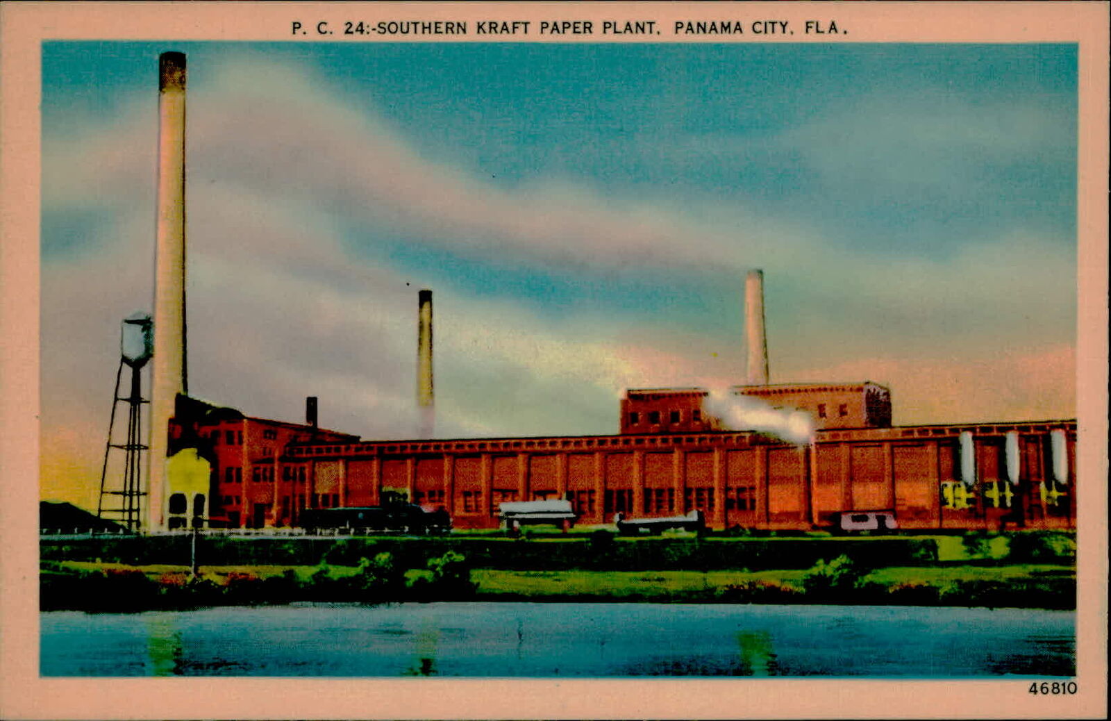 Postcard: P. C. 24:-SOUTHERN KRAFT PAPER PLANT, PANAMA CITY. FLA.