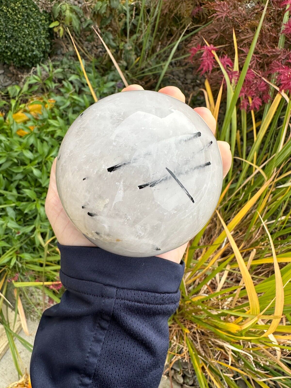Natural Black Tourmaline Ball Crystal Quartz Sphere Healing Stone 1037g/36.6oz