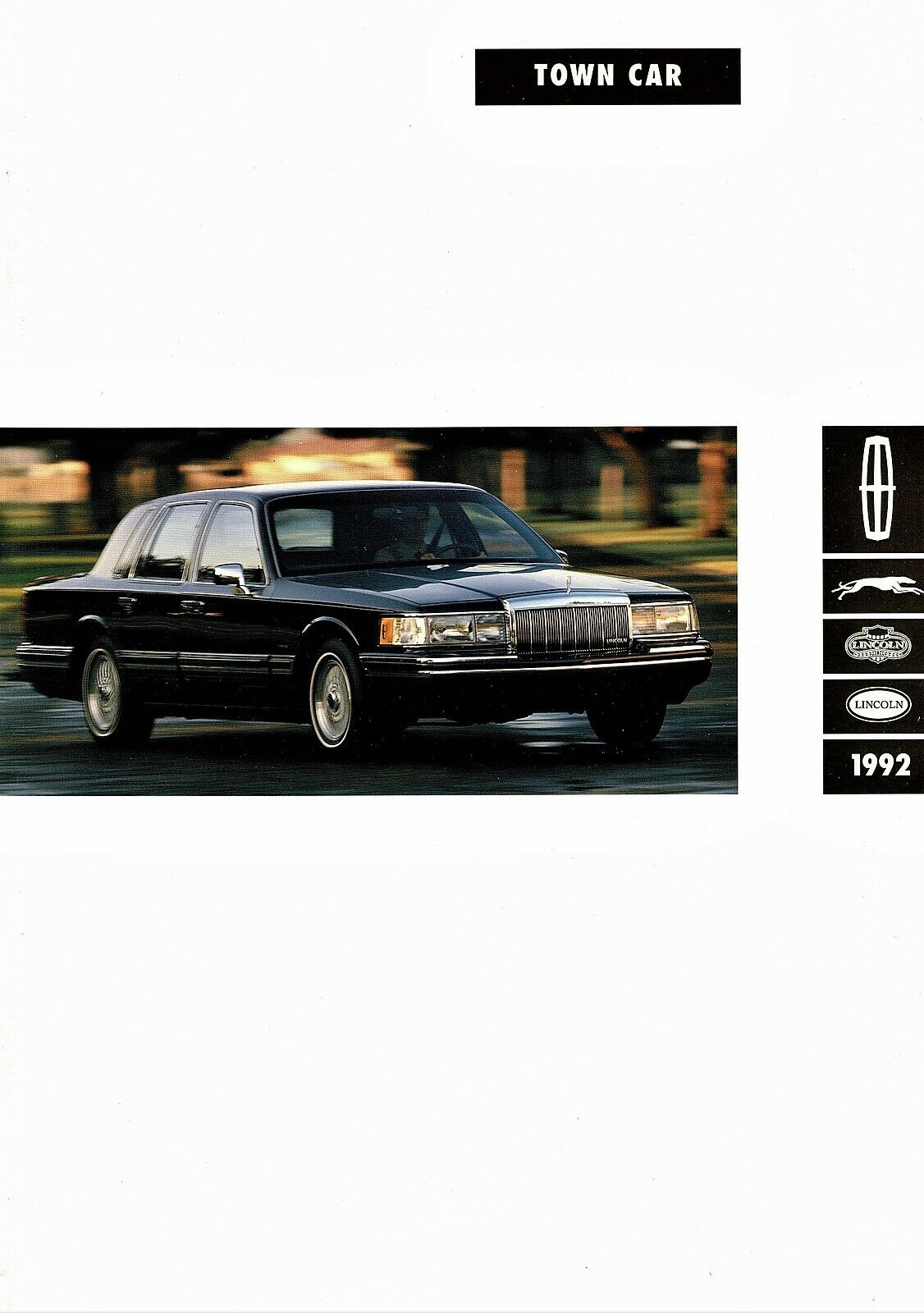 1992 Lincoln Town Car Executive Signature Cartier Deluxe Dealer Sales Brochure