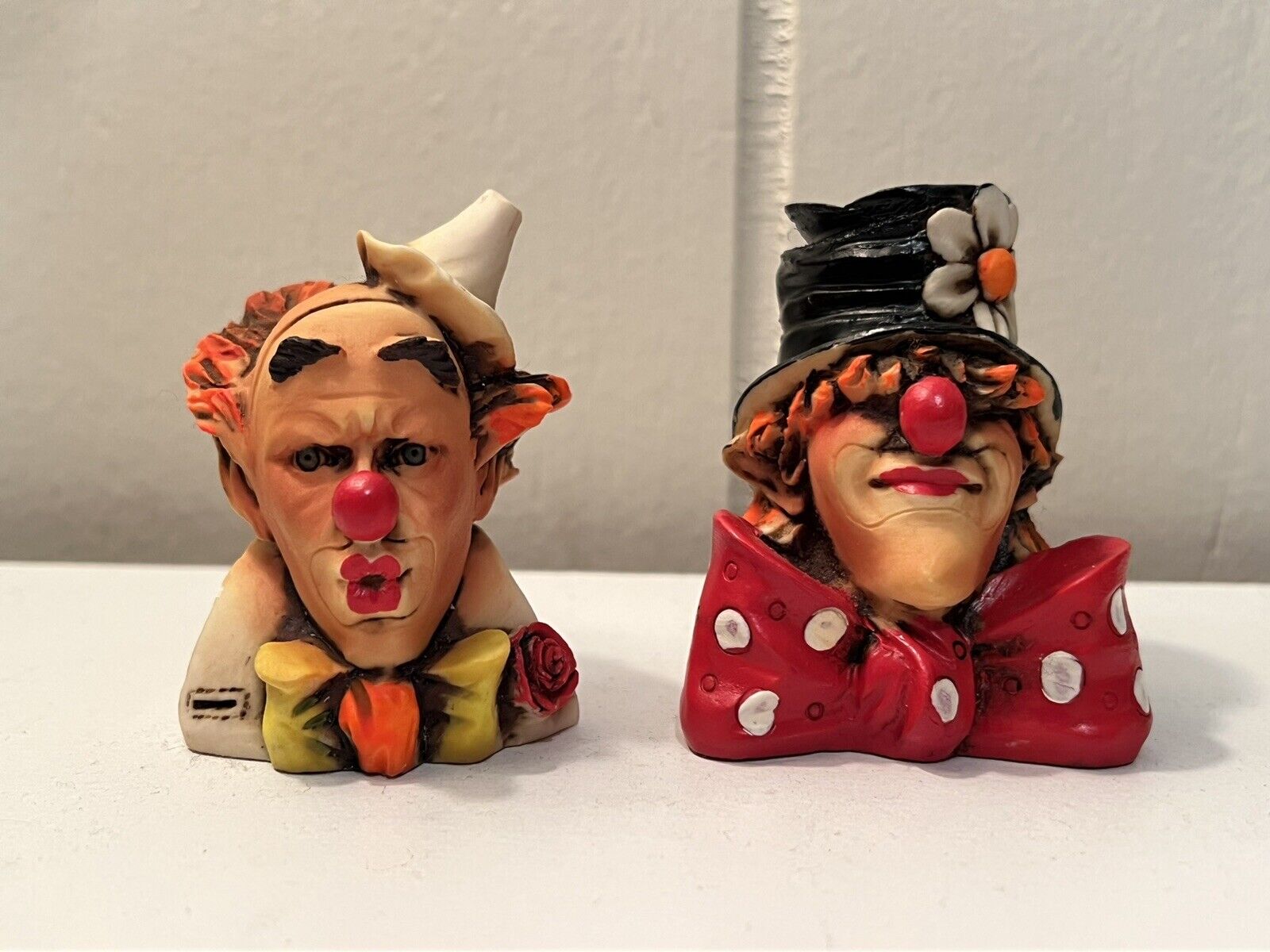 Vintage 2.5” Artefice Ottanta Clowns Hand Painted Clown Figurines