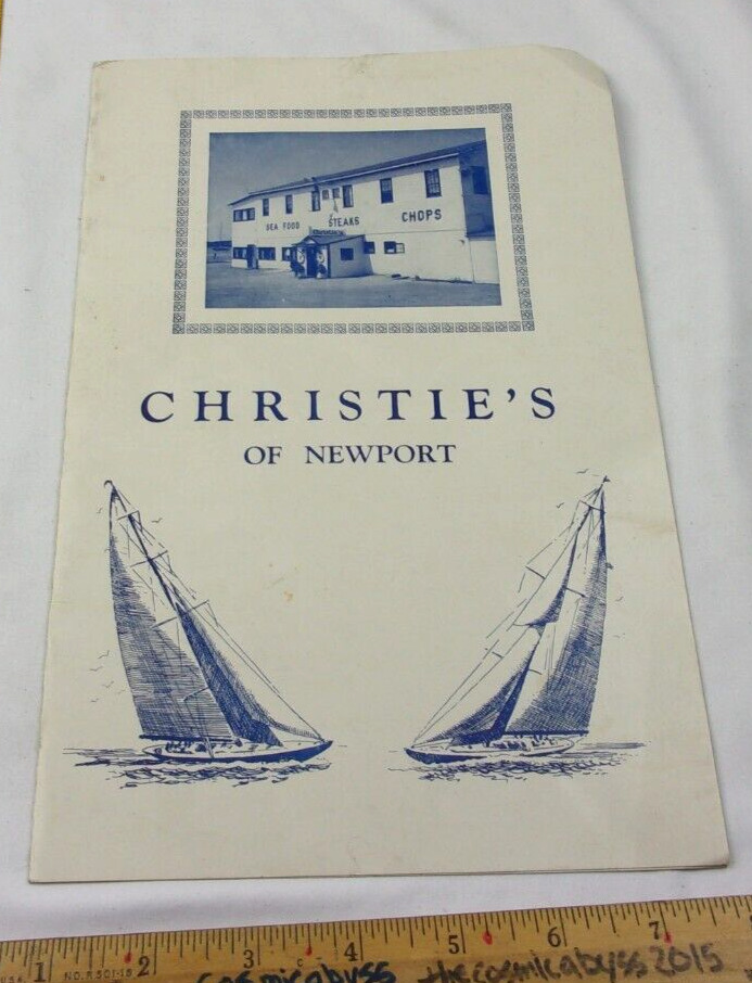 Christie's of Newport Rhode Island restaurant menu 1950s VINTAGE