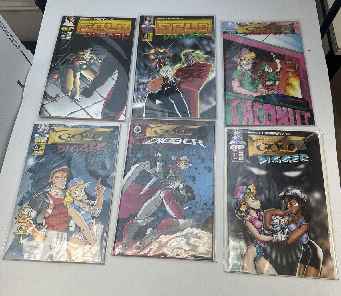 Lot Of Gold Digger Comics #17 -22 26-31 by Fred Perry NM
