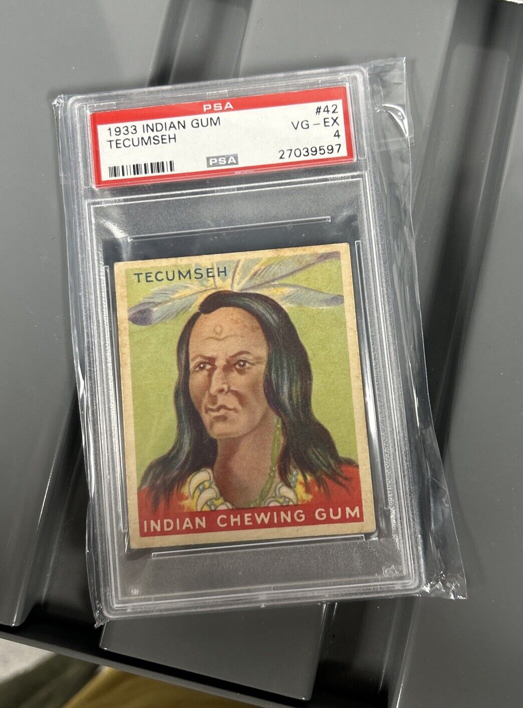 1933 Indian Gum #42 Tecumseh PSA 4