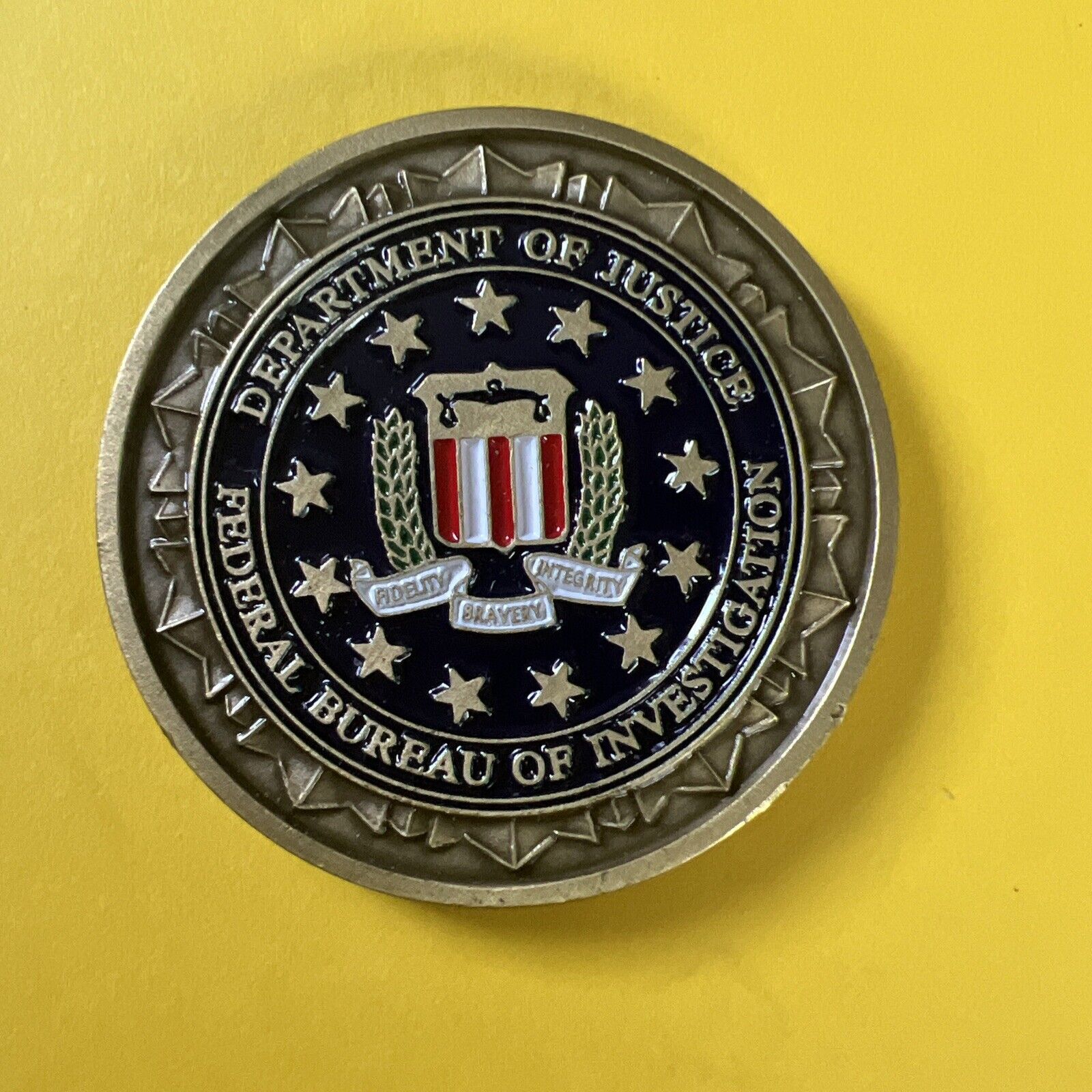 Department of Justice DOJ Federal Bureau of Investigation FBI Challenge Coin B10