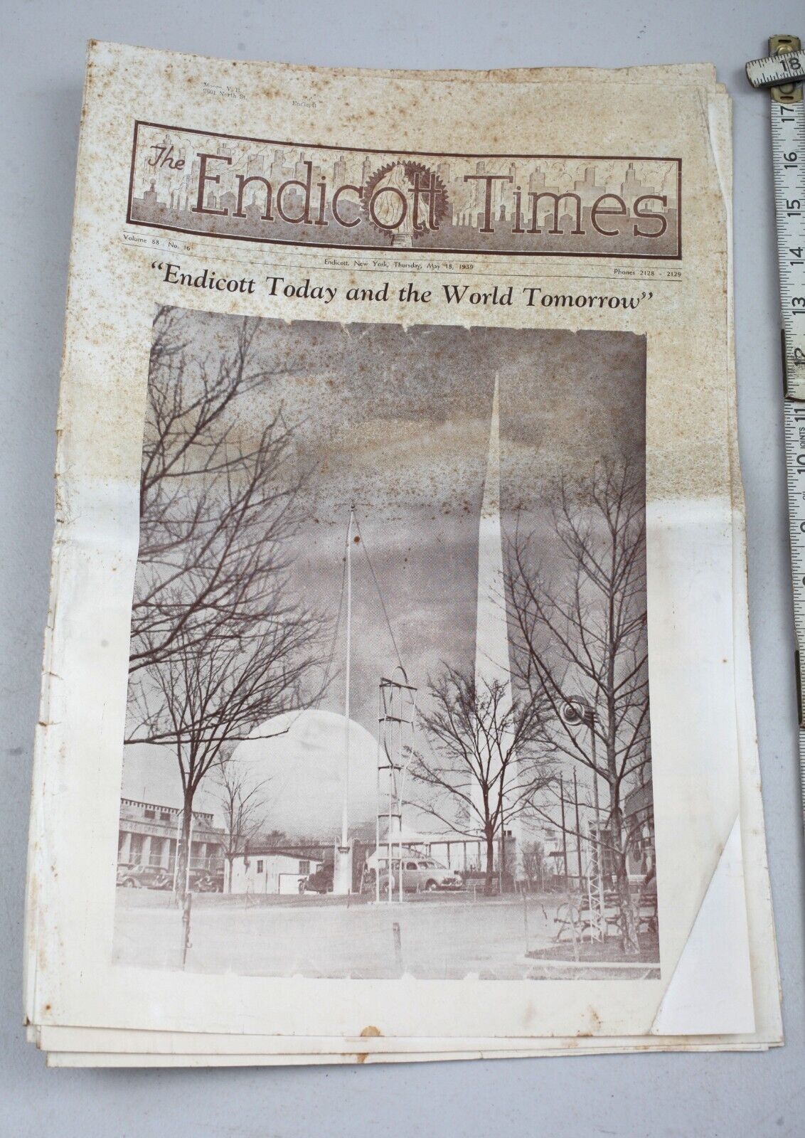 Vintage May 1939 The Endicot Times New York World\'s Fair Issue IBM