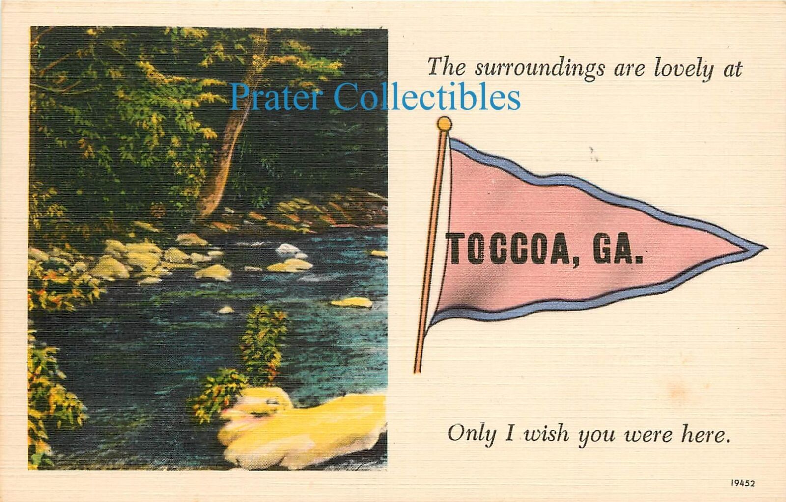 Georgia, GA, Toccoa, The surroundings are lovely at Toccoa Linen Postcard