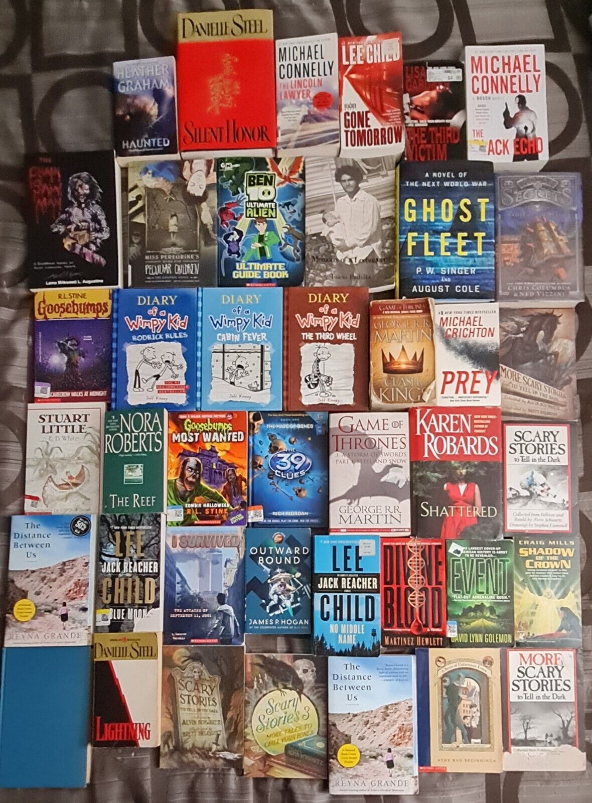 Collection of Books (Game of Thrones, Jack Reacher, Diary of a Wimpy Kid, etc)