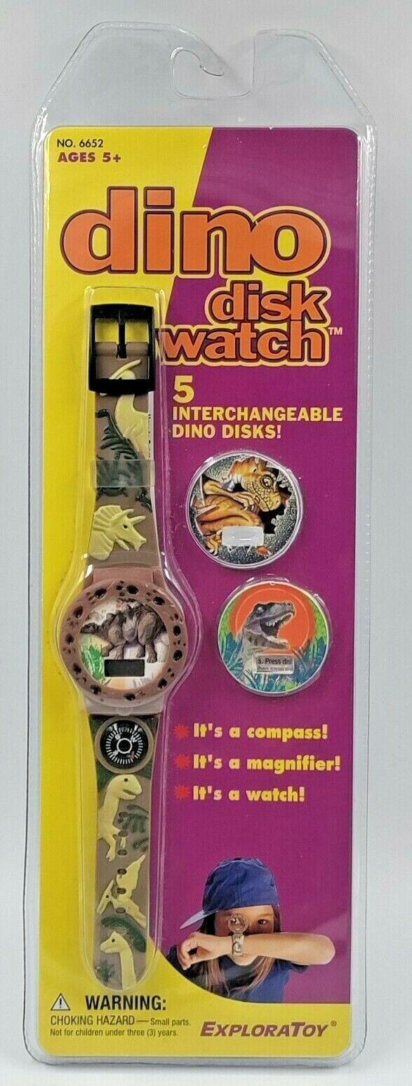 Vintage 1998 Dino Disk Watch ExploraToy Childrens Kids Watch NEW Dinosaurs 90s 