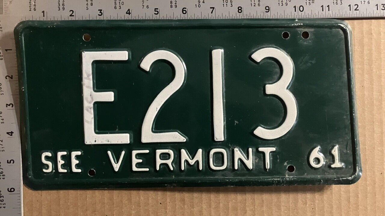 1969 Vermont license plate E 213 YOM DMV 24000 pound HEAVY TRUCKING 12895