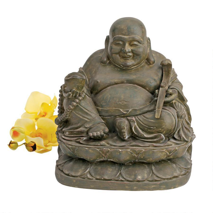 Traditional Asian Spiritual Laughing Buddha Happiness Wealth Symbol Sculpture