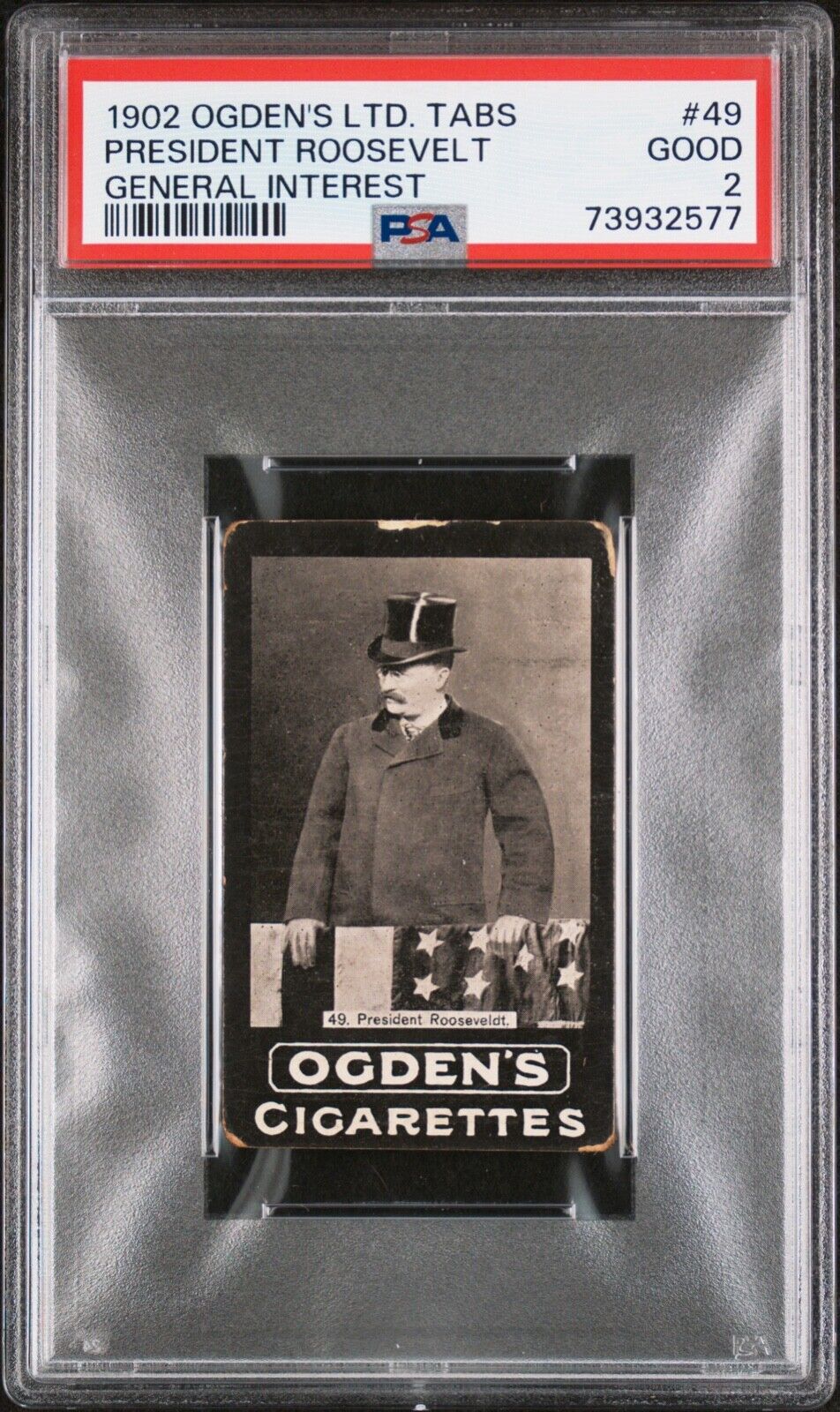 1902 Ogden's LTD Tabs General Interest President Teddy Roosevelt PSA 2