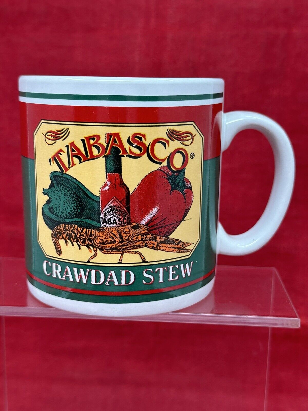 TABASCO Coffee Mug Cup Hot Sauce McIlhenny Co Crawdad Stew