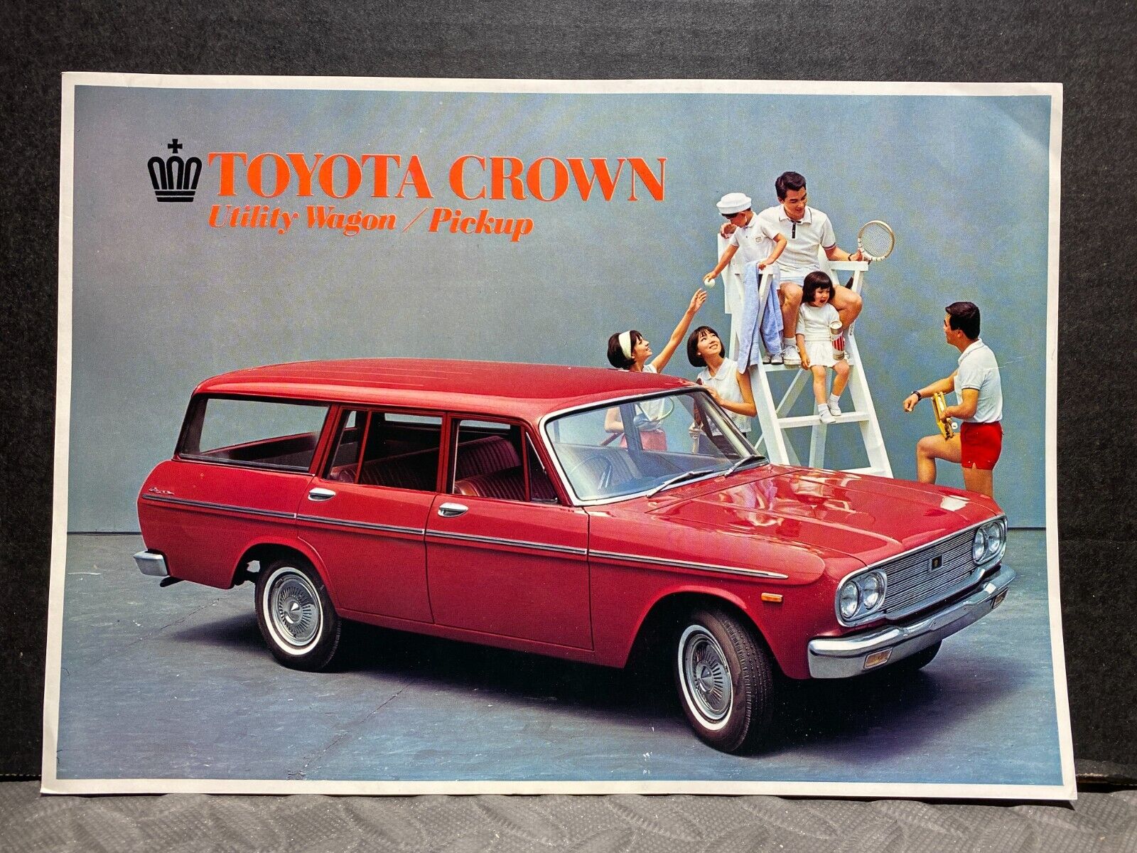 ORIGINAL CAR DEALER BROCHURE VINTAGE 1966 TOYOTA CROWN UTILITY WAGON & PICKUP