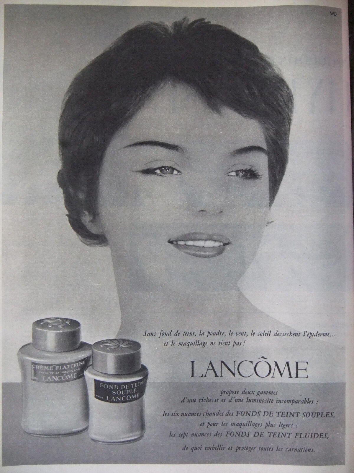 1959 LANCÔME SOFT OR FLUID FOUNDATION ADVERTISING - ADVERTISING