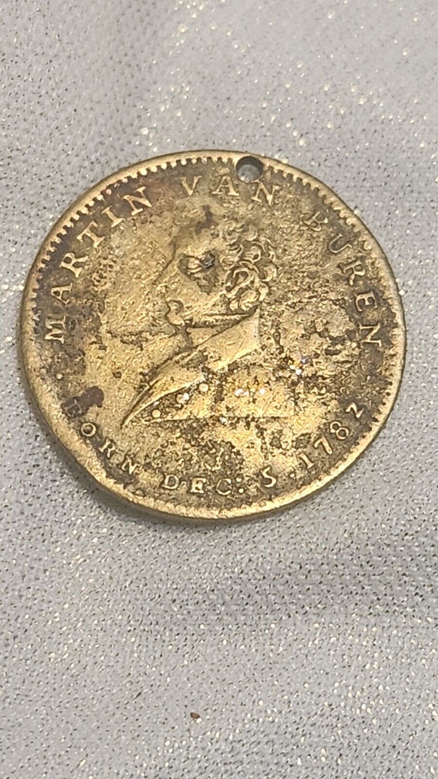 1836 1840 Martin Van Buren election democrat campaign token coin original medal