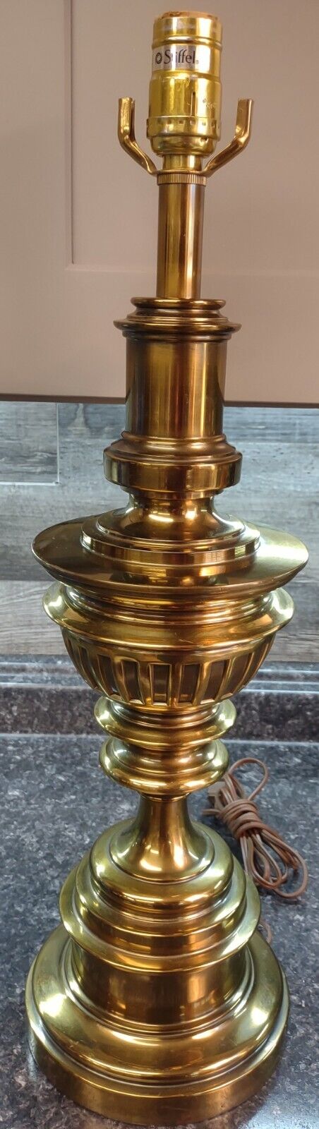 Vintage Stiffel Solid Brass 3-way Table Lamp 23\