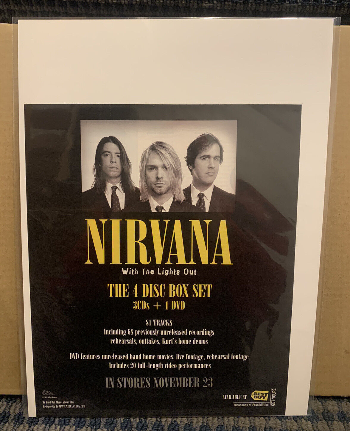 2004 NIRVANA Album Release Print Ad “With The Lights Out” Approx 10 x 12 (MH216)