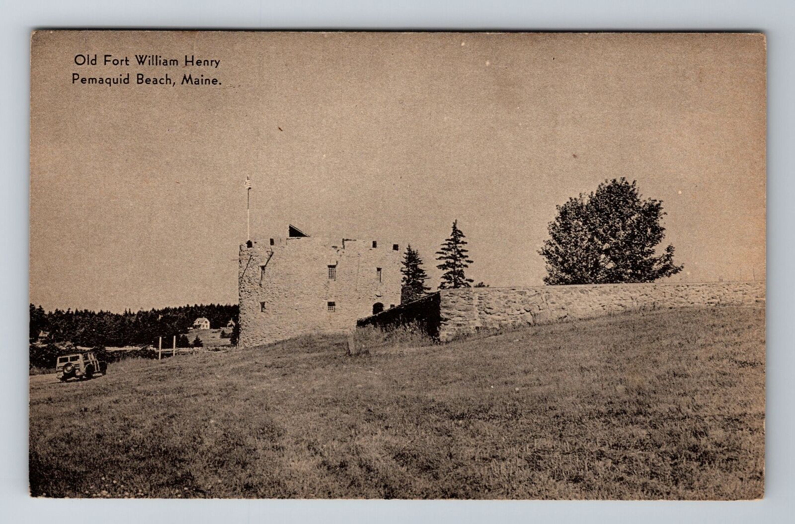 Pemaquid Beach ME-Maine, Old Fort William Henry, Antique Vintage Postcard