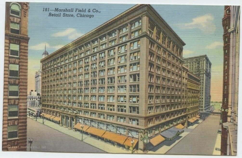 Chicago Il Marshall Field Retail Store Washington Randolph Vintage Postcard
