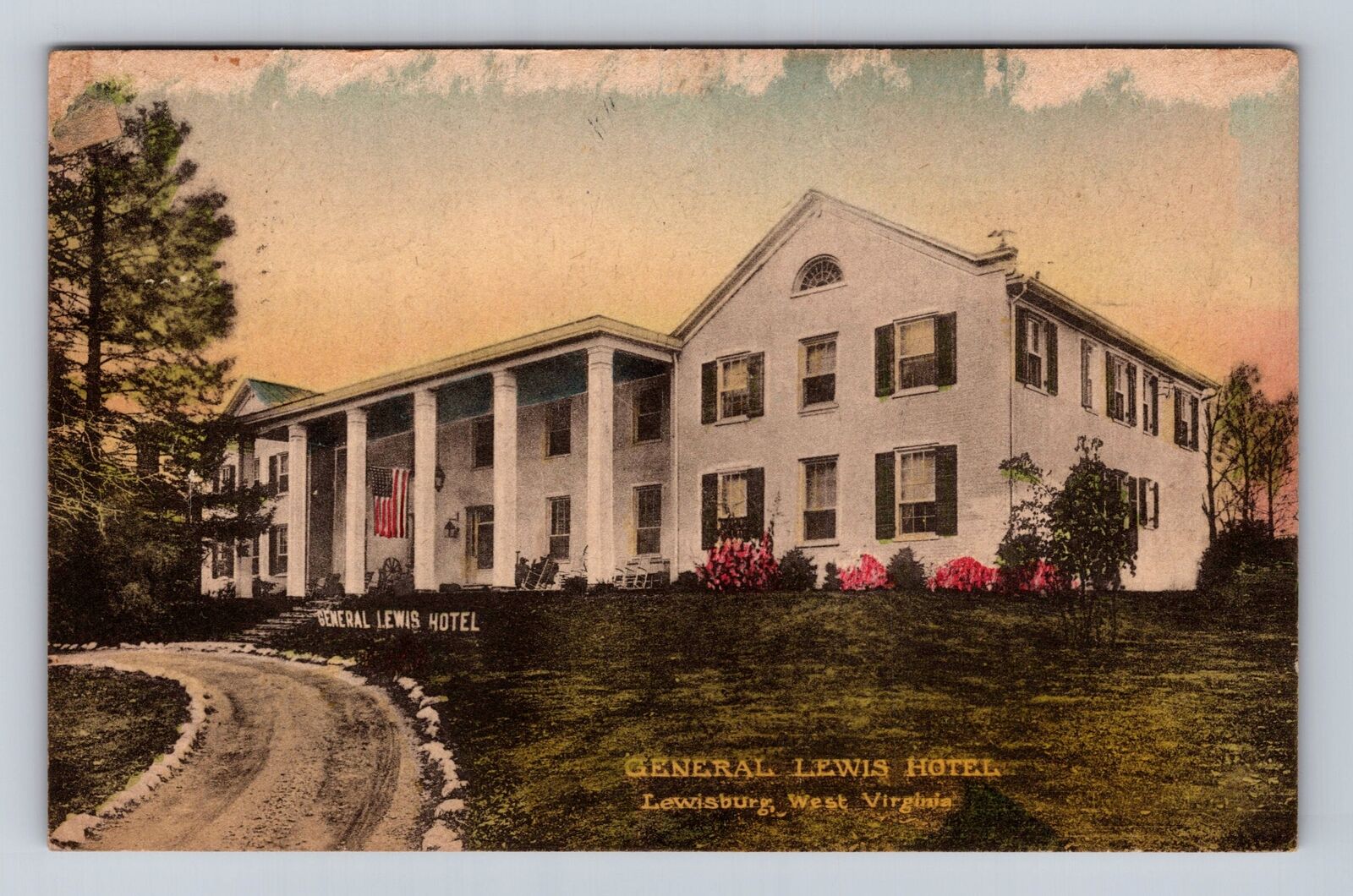 Lewisburg WV-West Virginia, General Lewis Hotel Vintage c1945 Souvenir Postcard
