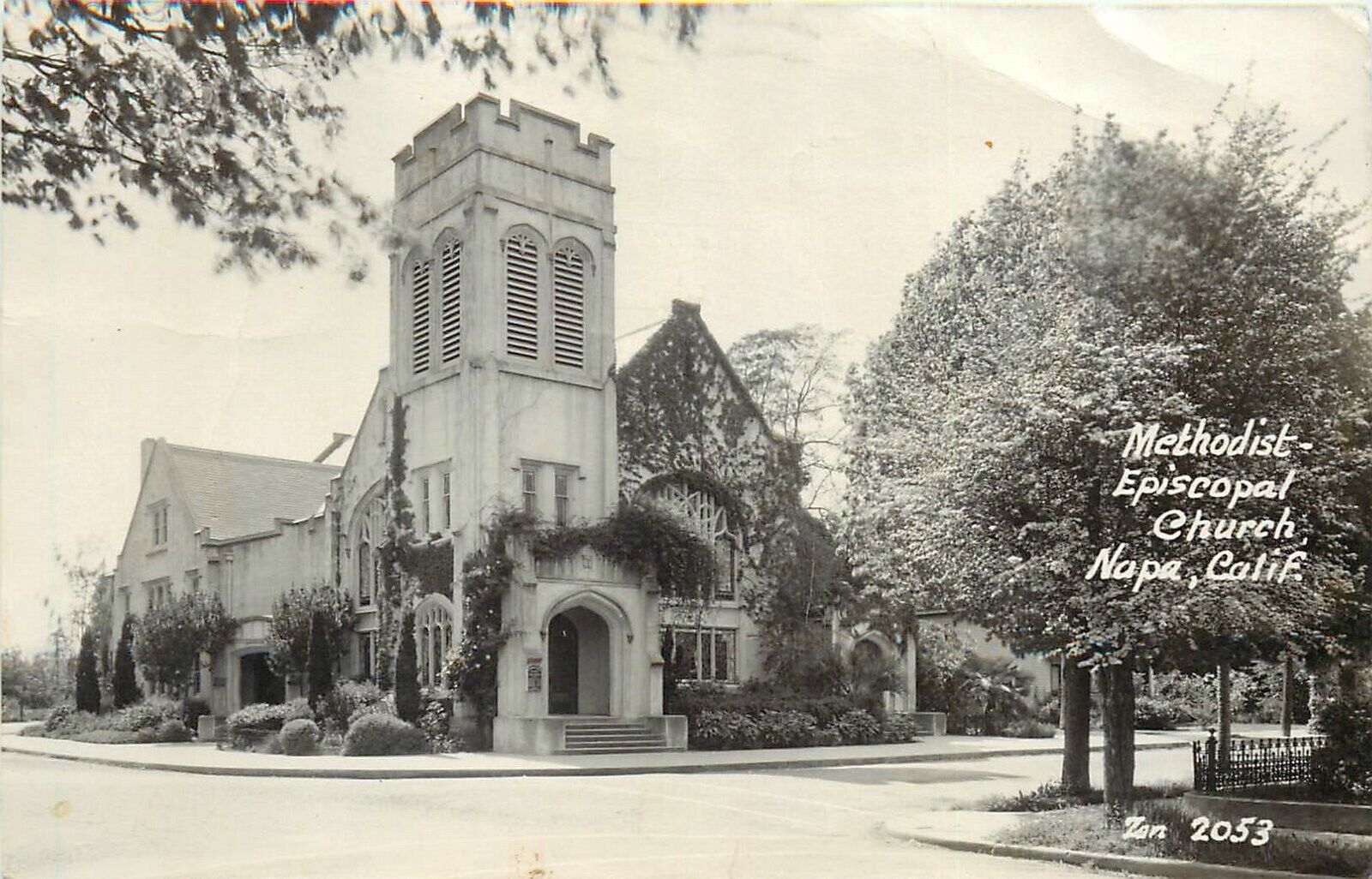 Postcard 1949 RPPC California Napa Methodist Episcopal Church Zan CA24-2086