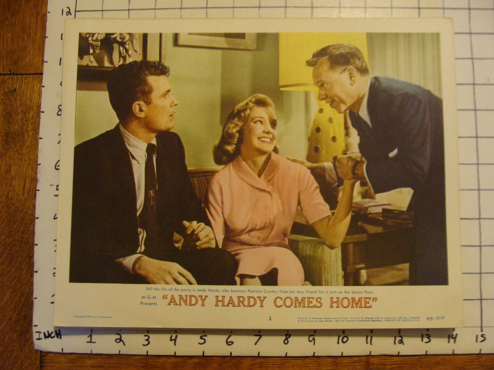 Vintage Lobby card: 1958 ANDY HARDY COMES HOME # 2