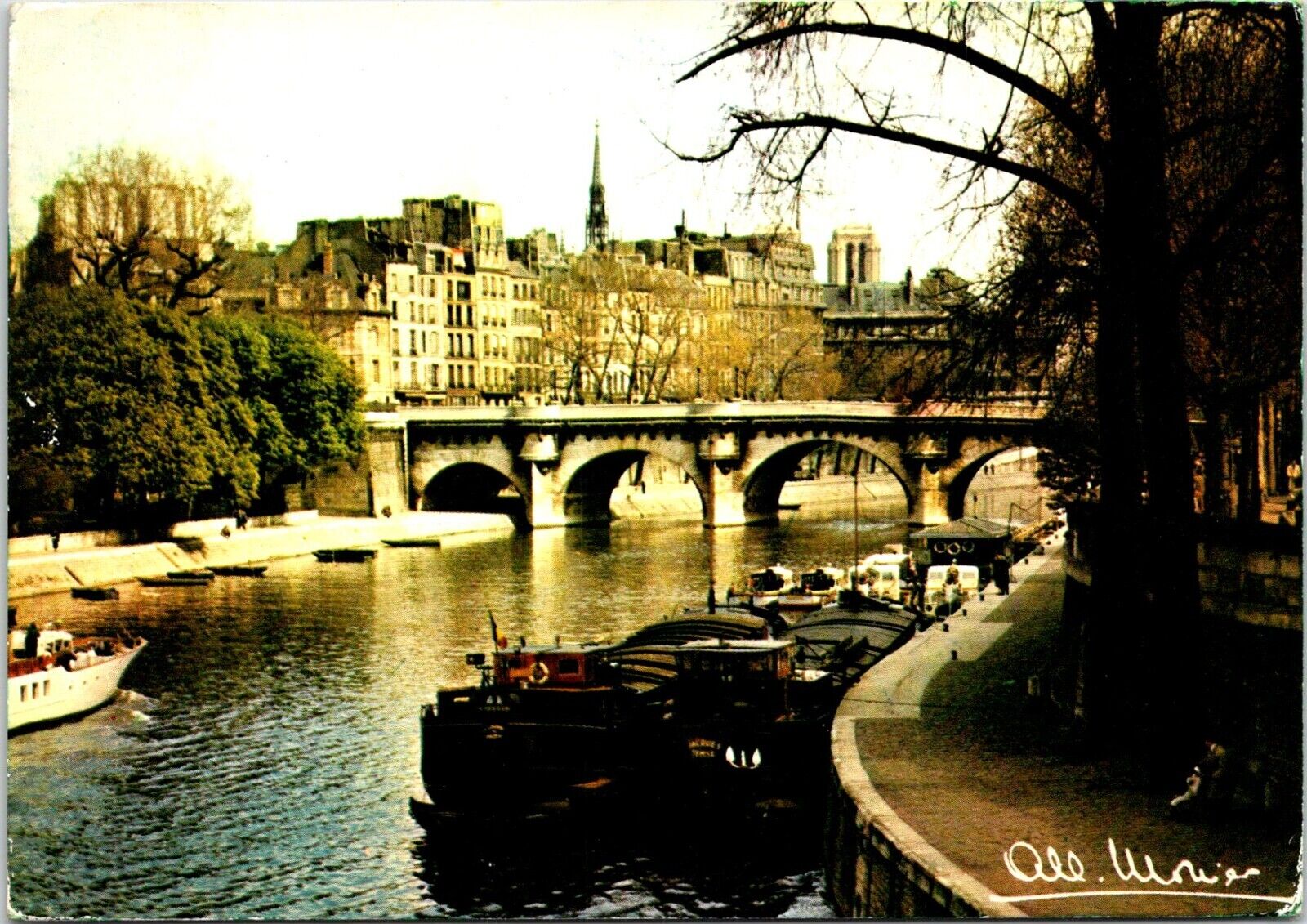 Postcard Notre Dame Seine PAris France C3