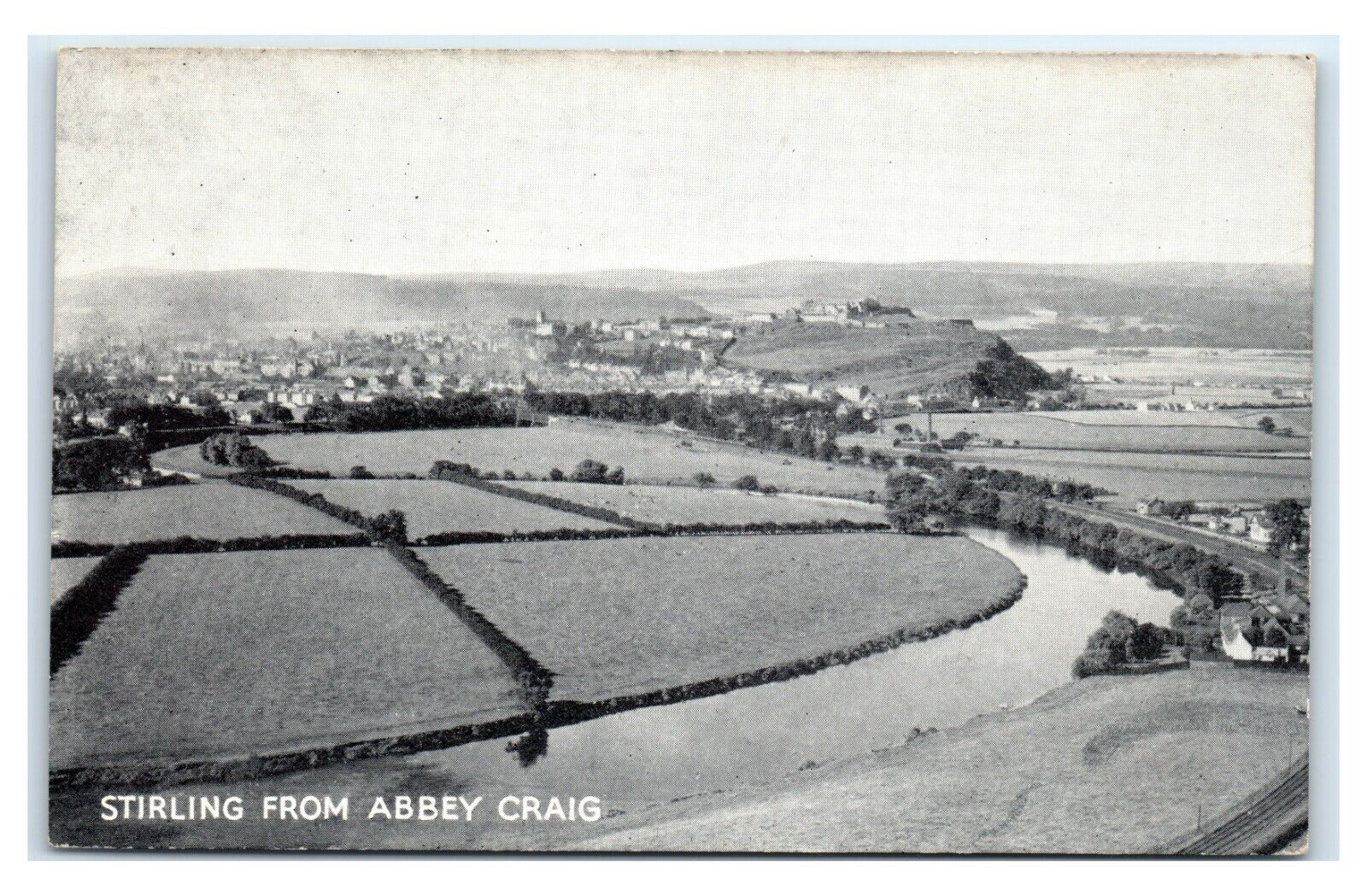 Postcard Stirling from Abbey Craig Scotland b&w J15