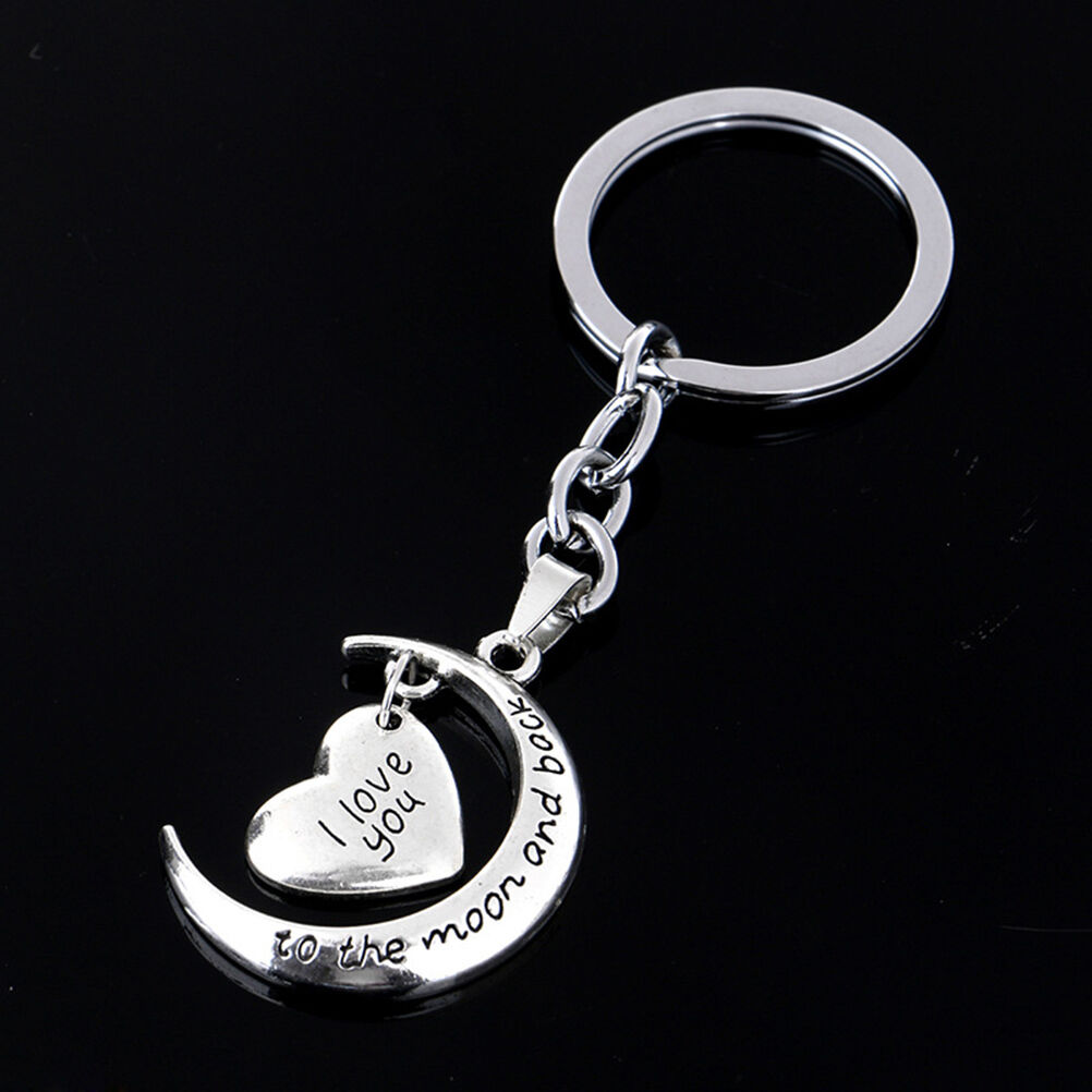 Broken Heart Silver Pendant Keyring Keychain Key Chain Friendship Fa-ca