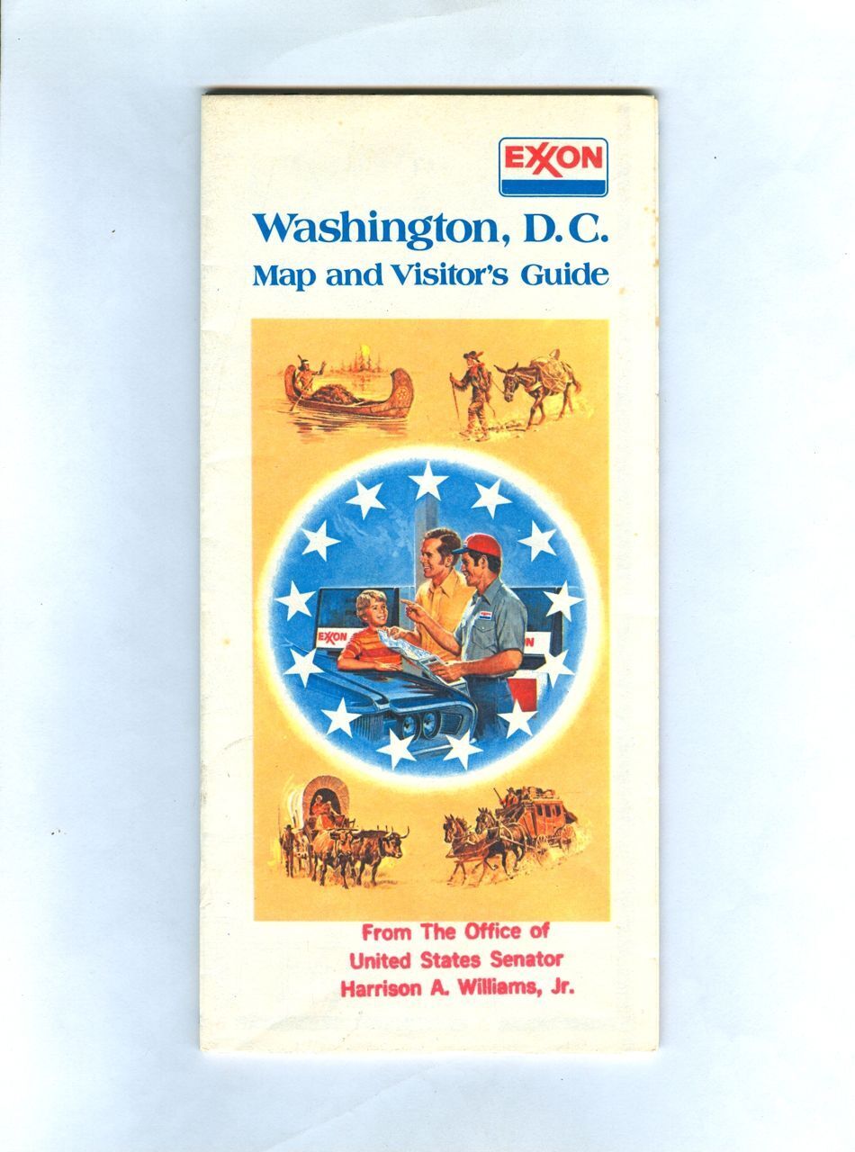 Vintage 1975-76 EXXON Gas Station WASHINGTON DC Map and Visitor’s Guide