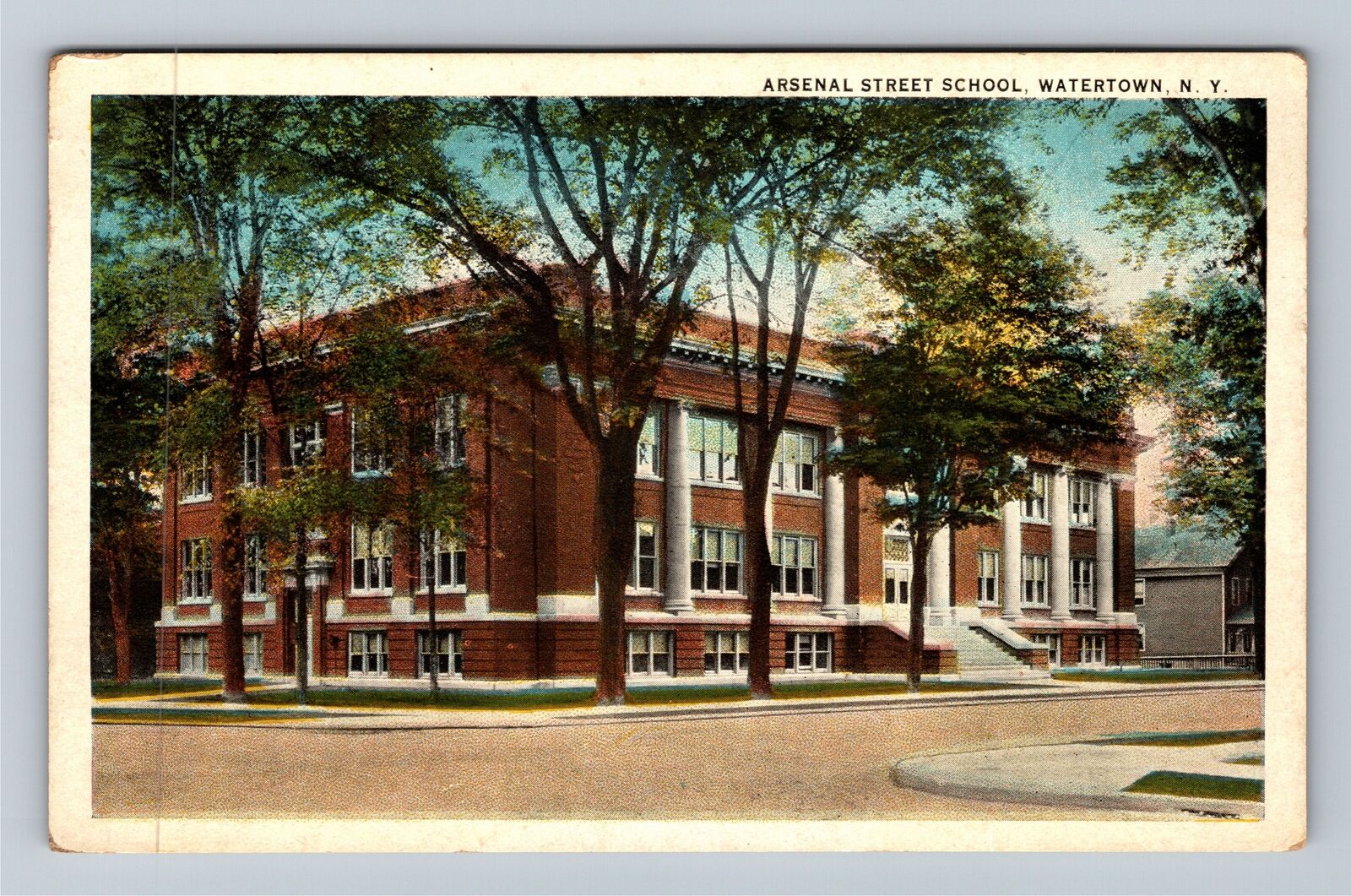 Watertown NY-New York, Arsenal Street School Vintage Souvenir Postcard