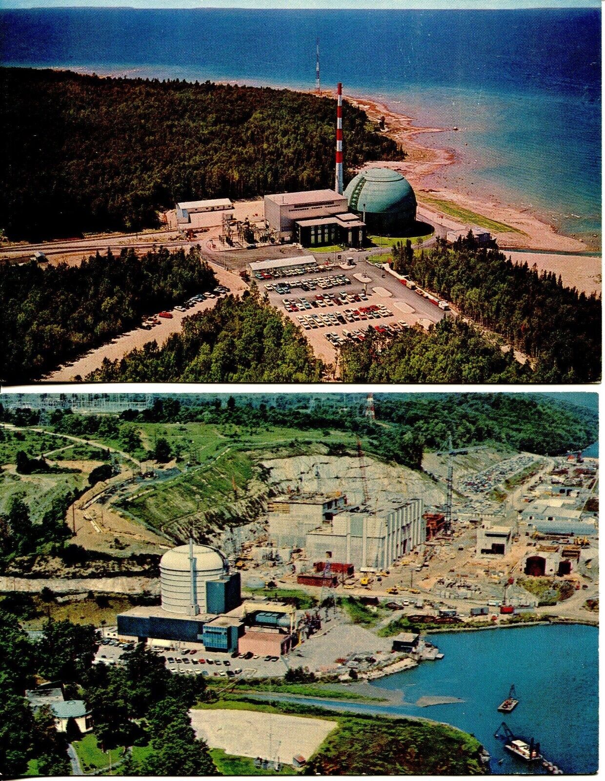 Lot of 2 - Atomic Power Plant Postcards - Big Rock Point & Peach Bottom - VG/EX